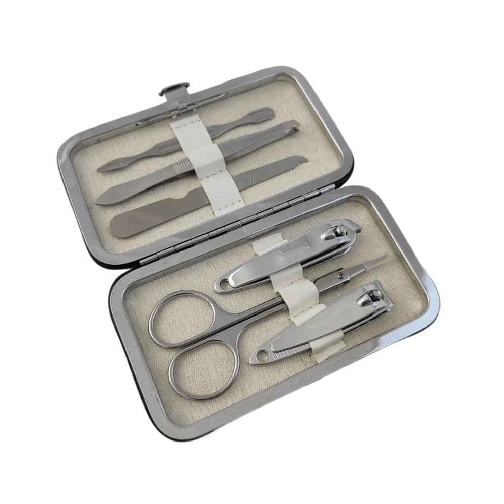 AFPSDLFJDLS PU Box Nail Clippers 6-Piece Set, Business Gift Manicure and Eyebrow Repair Tool Set