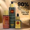 EKMIVEDA Hair Growth Set With Ayurvedic Herbs- Amla, Bhringraj, Castor, Rosemary For Hair Growth. Sulfate Free Hair Thickening Product,3 Pcs - Oil, Shampoo & Serum, 8.45 Fl Oz view 2