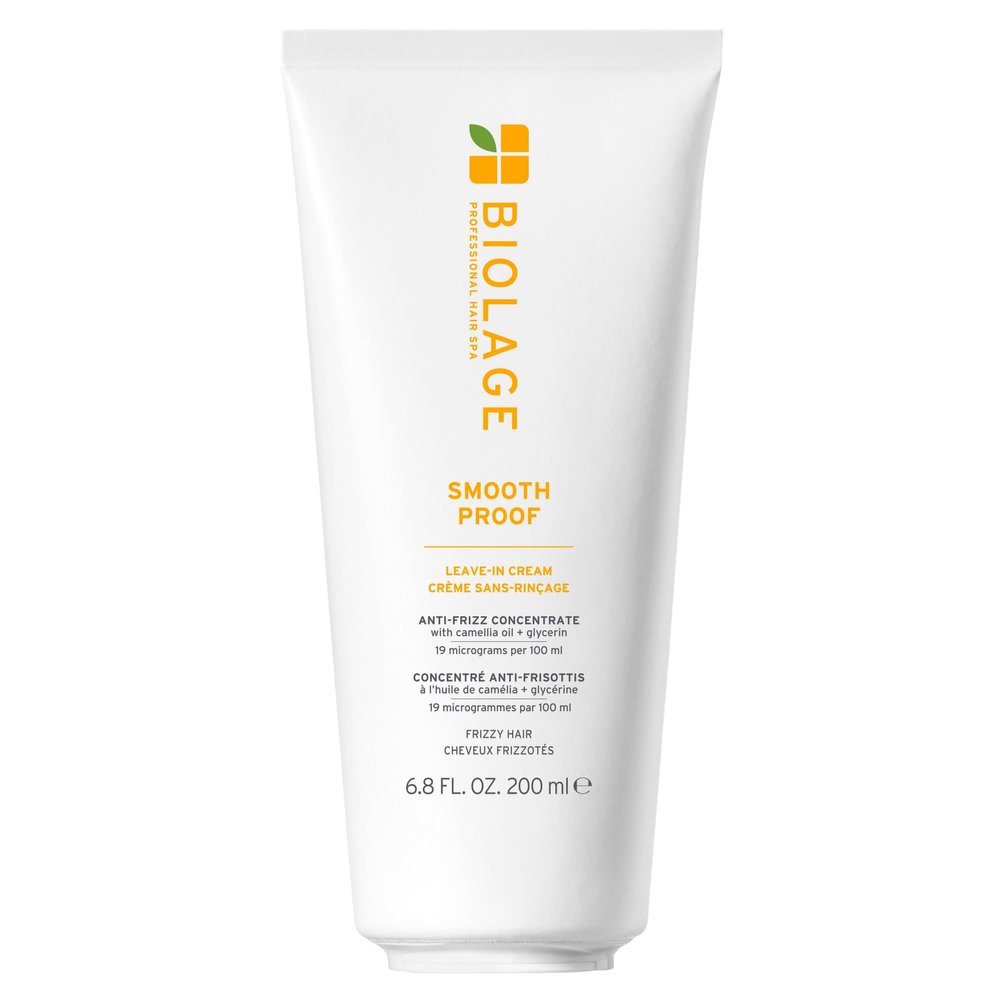 Biolage Smooth Proof Leave-In Cream - Frizz Control & Manageability, Anti-Frizz Leave-In, Infused with micro-dosed with Camellia Oil & Glycerin, Vegan & Paraben-Free, 6.8 Fl Oz