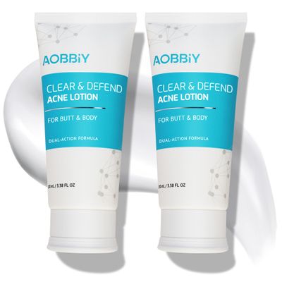 AOBBIY Butt Acne Clearing Treatment Cream: Clears & Prevents Breakouts Gentle Body & Back Treatment for Clogged Pores, Folliculitis & Bumps