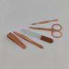 AFPSDLFJDLS Rose Gold PU Storage Box Stainless Steel 5-Piece Nail Set Glass File Nail Pliers Manicure Tool view 2