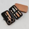 AFPSDLFJDLS Rose Gold PU Storage Box Stainless Steel 5-Piece Nail Set Glass File Nail Pliers Manicure Tool view 3