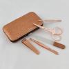 AFPSDLFJDLS Rose Gold PU Storage Box Stainless Steel 5-Piece Nail Set Glass File Nail Pliers Manicure Tool view 4