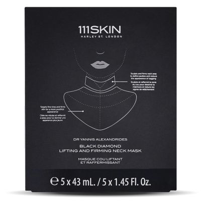 111SKIN Black Diamond Lifting & Firming Neck Mask, Hydrogel Neck Wrinkle Masks for Fine Lines & Sagging Skin on Chest & Dcolletage with Peptide & Niacinamide, 5 Sheet Masks (1.45 fl oz Each)