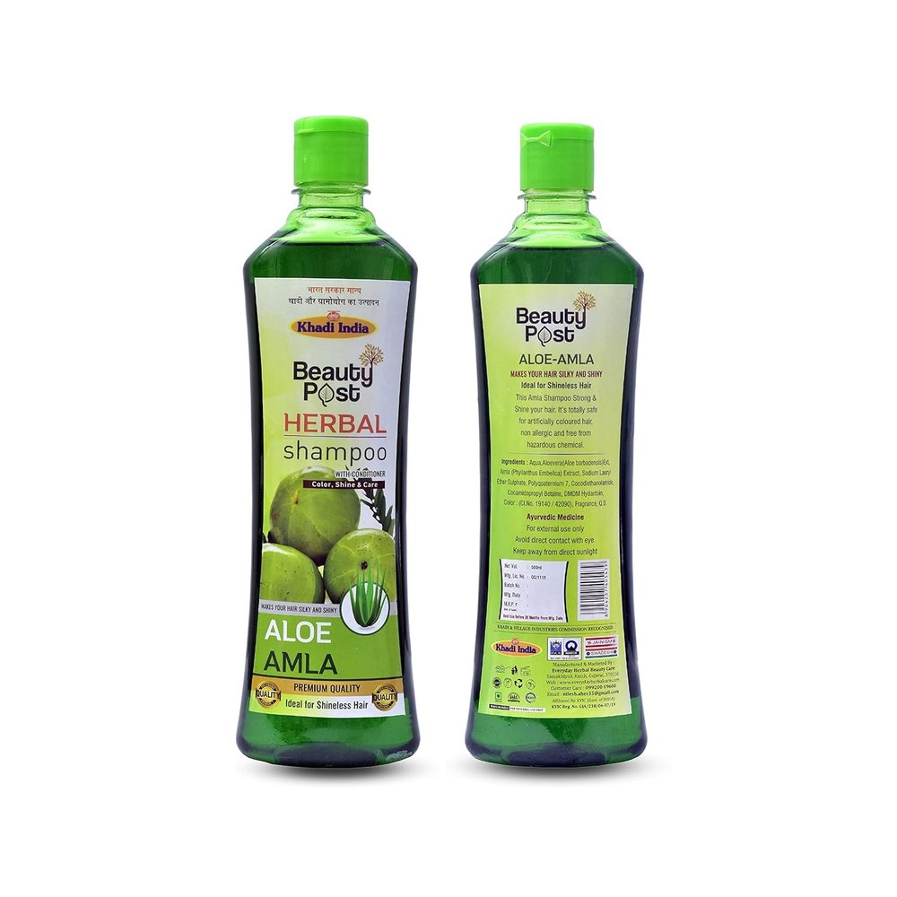 Be.auty Post Herbal Shampoo With Conditioner Aloe Amla 500ml|Anti Dandruff Shampoo, With The Goodness Of Aloe Amla 500ml