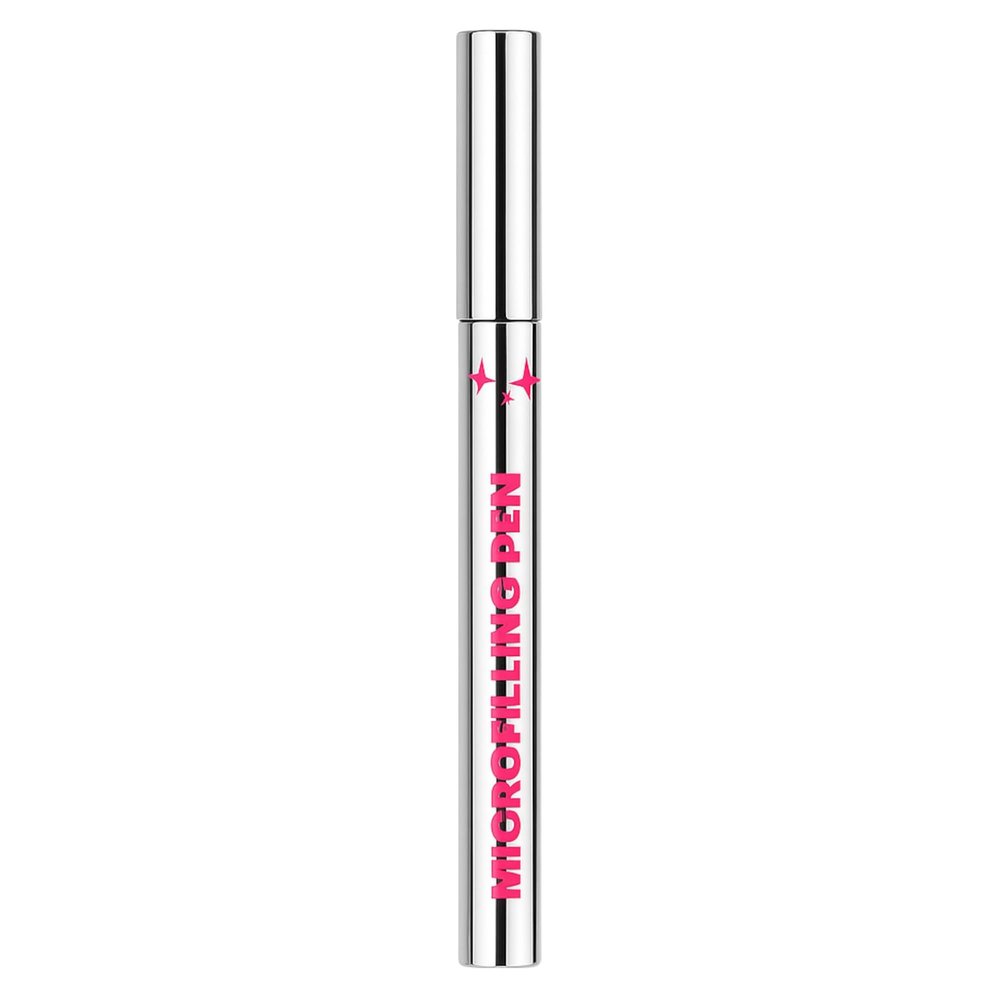 Microfilling Eyebrow Pen, Microblading-Inspired 4 Tip Brow Pencil for Defined Hair-Like Brows, Water-Resistant Brow Filling Pen, Helps Shape & Fill Sparse Brows, Medium to Dark Brown
