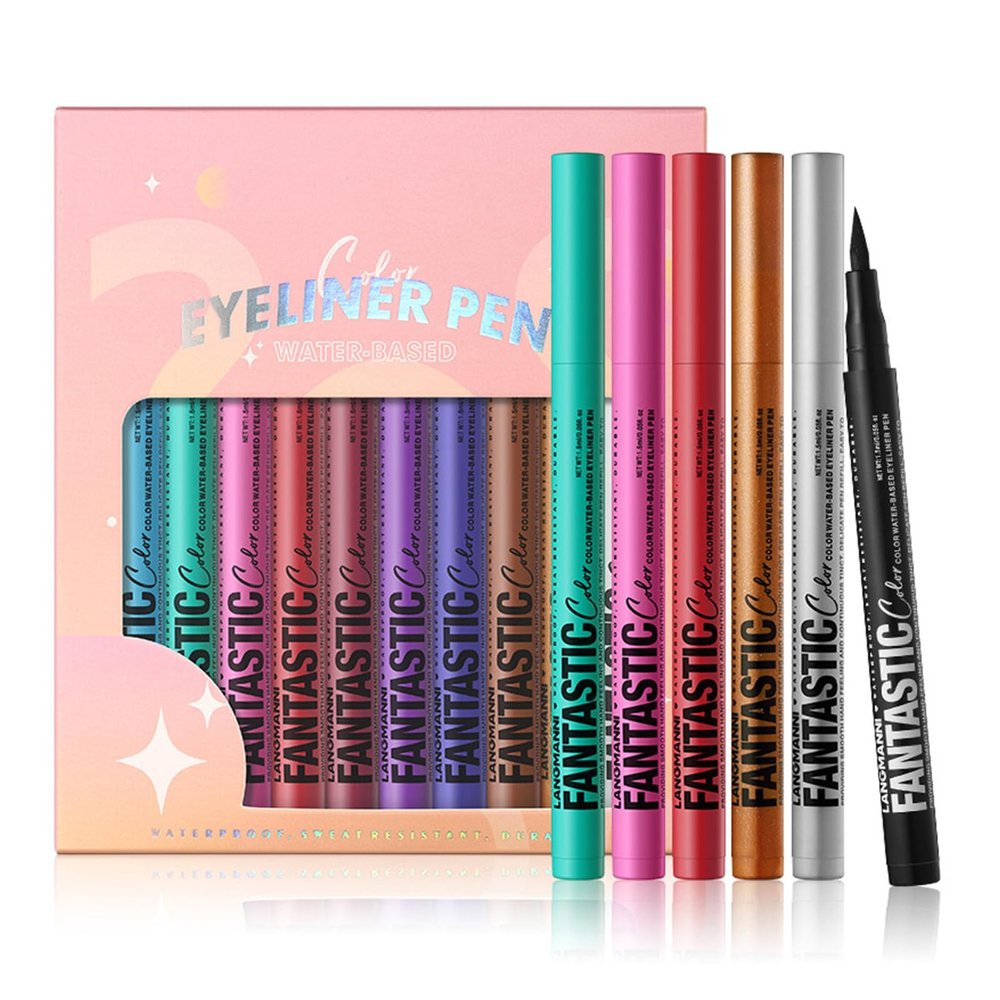 Eye Catching Essential 12Pcs Eyeliners Set Matte And Shimmering Eyeliners Pencils For Dynamic Looks