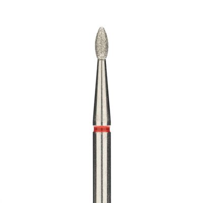 Pink Mask Diamond Bit Small Flame 1.8/4.3 Red - Fine Grit for Cuticle and Skin Treatment