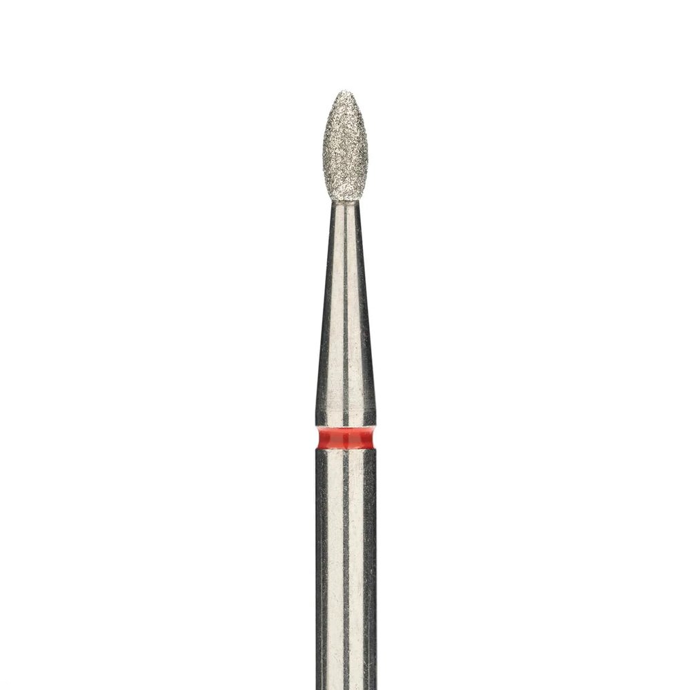 Pink Mask Diamond Bit Small Flame 1.8/4.3 Red - Fine Grit for Cuticle and Skin Treatment
