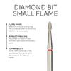 Pink Mask Diamond Bit Small Flame 1.8/4.3 Red - Fine Grit for Cuticle and Skin Treatment view 2