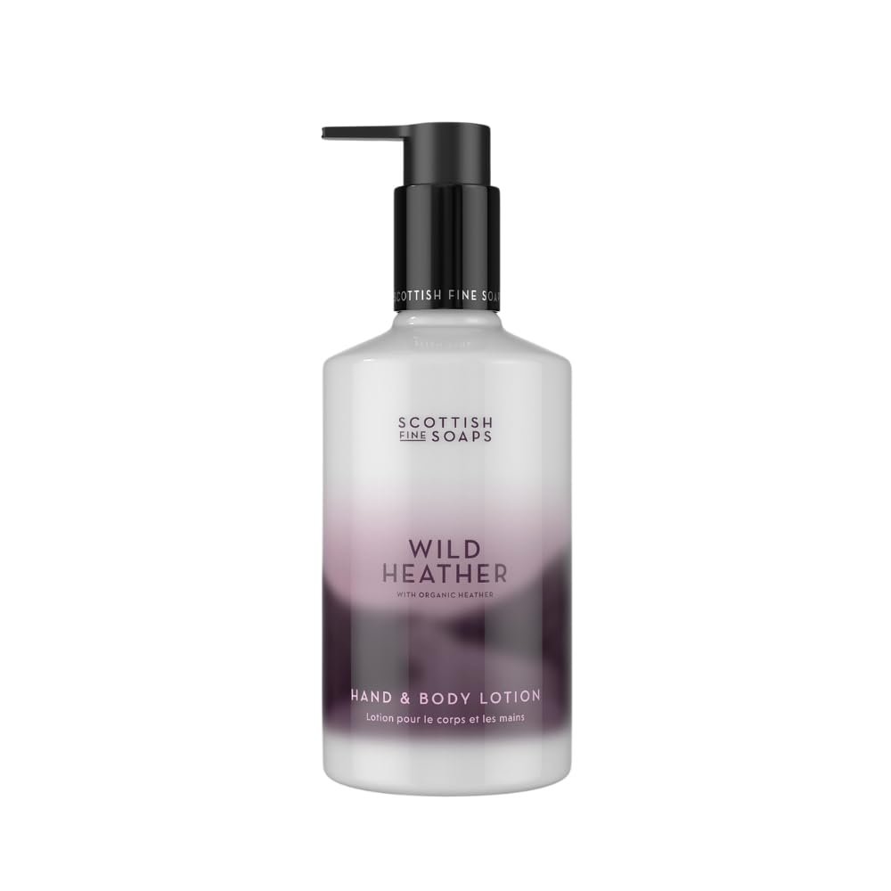 Scottish Fine Soaps Wild Heather Hand & Body Lotion 300ml Hydrating Lotion Moisturiser with Allantoin and Heather Extract