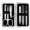 3 Swords Germany - Brand Quality 6 Piece Manicure Pedicure Grooming kit Set - Scissors, Metal and Glass Nail File, Clipper, Tweezers with Synthetic Leather case - Snake view 1