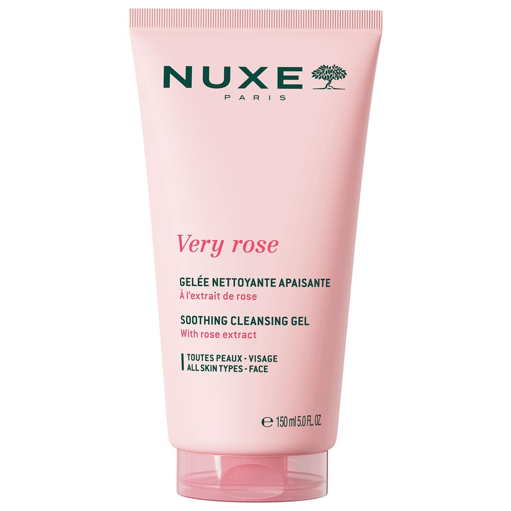 Nuxe Very Rose Soothing Cleansing Gel For Sensitive Skin. Melting Facial Cleanser with Glycerin and Rose Water for Fresh, Smooth Skin, 5 Fl Oz
