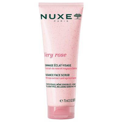 NUXE Very Rose Radiance Face Scrub with Floral Water. Gentle Exfoliating Care that Cleans Deeply for Soft, Smooth, Hydrated Skin. Suitable for Sensitive Skin, 2.5 Fl Oz