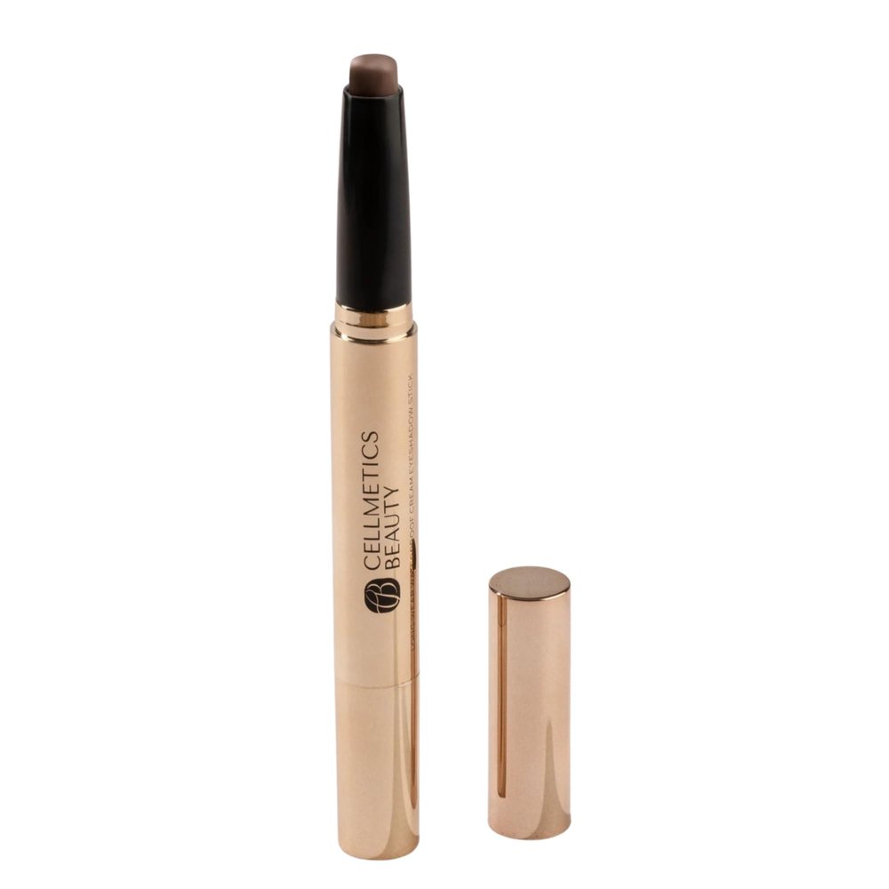 CELLMETICS BEAUTY Long-Wear Waterproof Cream Eyeshadow Stick (Earth (04)) | Blendable Eye Makeup, Crease-Proof, Smooth-Glide | Eye Shadow for Older Women | Easy Application, Lift & Define
