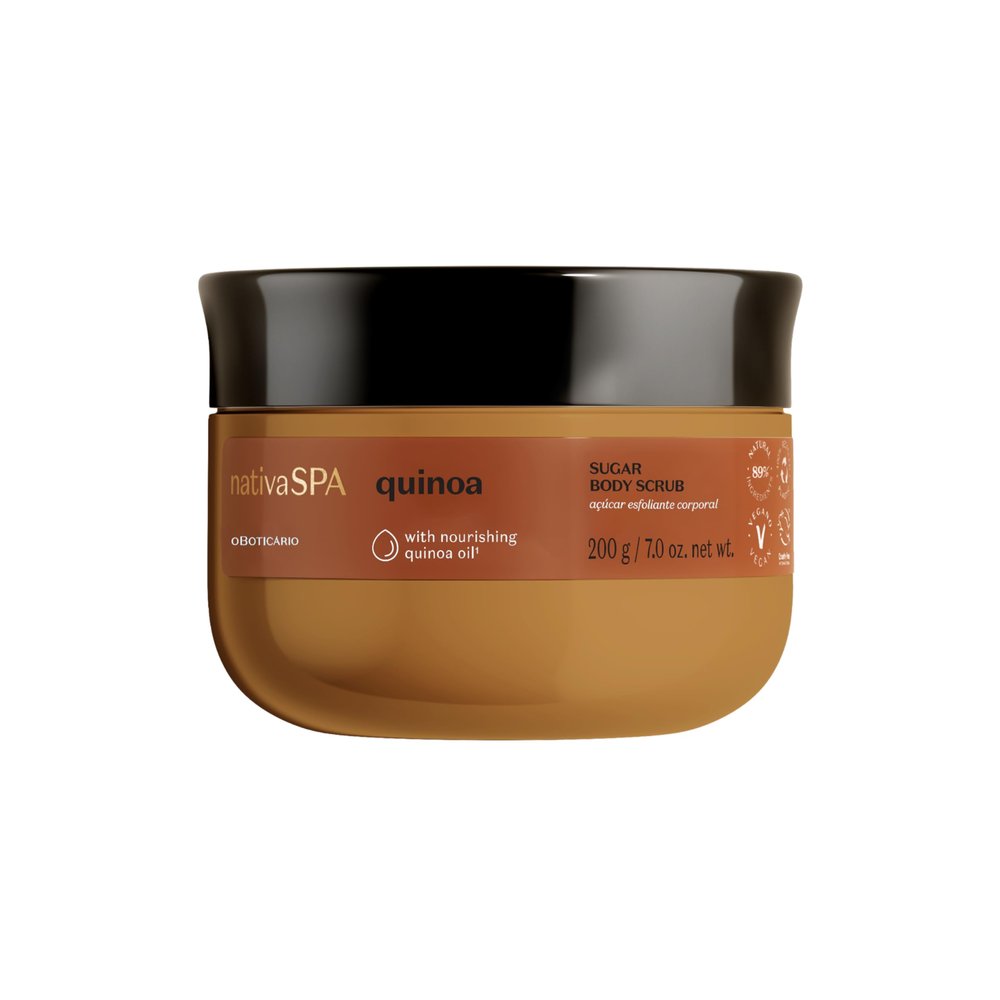 Nativa SPA by O Boticrio Quinoa Sugar Body Scrub, Gentle Exfoliation & Skin Firmness Foot & Body Scrub, 7 Ounce