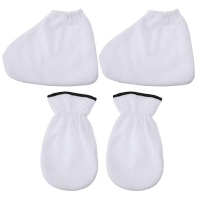 Healvian 4pcs Paraffin Wax Hand Gloves Foot Booties for Nourishing Skin Care Soft Material Overnight Moisturizing Accessory for Women
