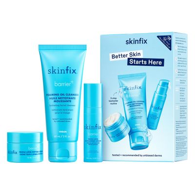 Skinfix Barrier+ Better Skin Starts Here Kit - Includes Mini Triple Lipid-Peptide Cream (0.5 oz), Mini Foaming Oil Cleanser (2 oz) & Mini Triple Lipid Activating Serum (0.35 oz) - Vegan, Cruelty Free
