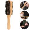 Ipetboom 1pc Multi-function Beard and Hair Brush Natural Boar Bristle Double-sided Design Comfortable Handle for Men's Grooming and Styling for Beard Care and Hair Salon Use view 4