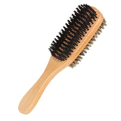 FRCOLOR 1pc Dual-sided Beard Brush Soft Boar Bristles for Gentle Grooming and Cleaning for Beard Types Design for Salon and Home Use