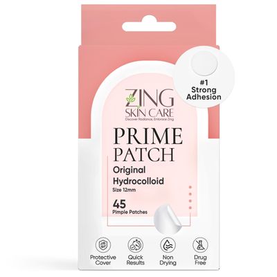 Zing Prime Clear Hydrocolloid Pimple Patches for Face, Acne Dots & Zit Stickers, Strong Adhesion Blemish Patch, Made in Korea, Vegan (45 Count)