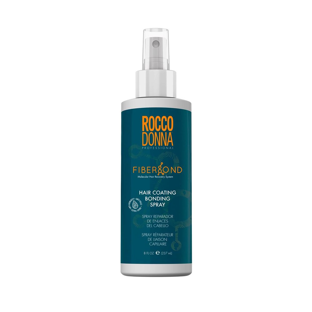 Rocco Donna Fiberbond Hair Coating Spray Ultra Light Weight, Anti Frizz, Anti humidity, 8 oz.