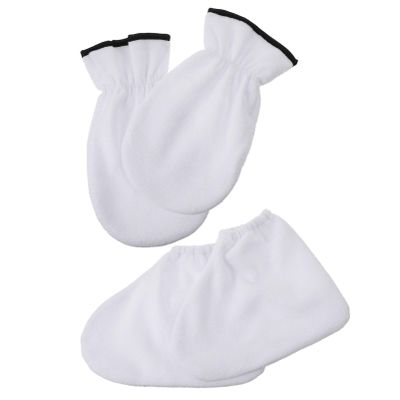 FOMIYES 4pcs Paraffin Wax Mitts Booties Dead Skin Remover for Feet Hand Foot Care Gloves Heat Therapy Spa Mitts