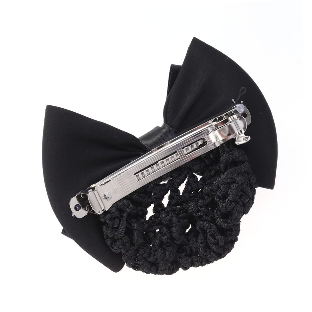 Didiseaon Professional Bun Bow Headdress Hair Snood Net Elastic Hair Net for Ladies Black Women
