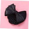 Didiseaon Professional Bun Bow Headdress Hair Snood Net Elastic Hair Net for Ladies Black Women view 4