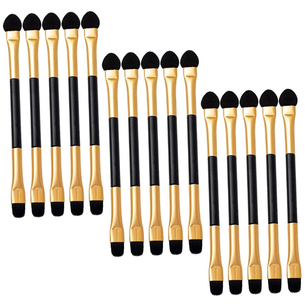 FOMIYES 15pcs Makeup Brush Set Double-sided Eyeshadow Applicators Comfortable Handle Versatile for Eye Nose Lip