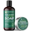 KESMEDIK Tea Tree Oil Body & Foot Soap + Tea Tree Oil Balm Care Bundle | Deeply Cleanses, Soothes Jock Itch, Athlete's Foot & Ringworm, Fights Body Odor view 1