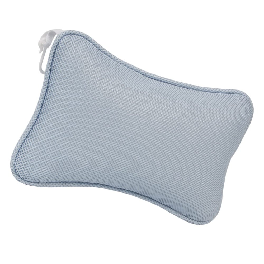 GARVALON Bathtub Pad Suction Cups Neck Pillow for Sleeping Mesh Bath Pillow Hot Tub Accessories for Adults Blue