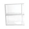 2Pcs Cosmetic Storage Boxes, Stackable PET Makeup Organizers for Desktops view 1