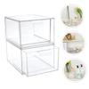 2Pcs Cosmetic Storage Boxes, Stackable PET Makeup Organizers for Desktops view 2