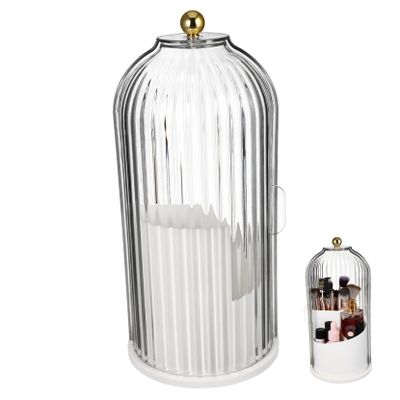 ABOOFAN 360degree Travel Makeup Organizer Brush Storage Container Rotatable Makeup Brush Box Design for Tidy Storage
