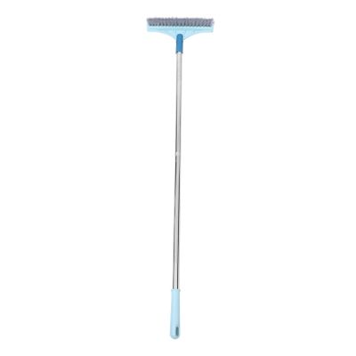 Alipis Shape Double-Sided Floor Scrub Brush Long Handle for Bathroom Kitchen Tile Cleaning Random Color