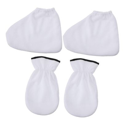 FOMIYES 4pcs Paraffin Wax Mitts Booties for Hand Foot Care Dead Skin Remover Heat Therapy Spa Glove