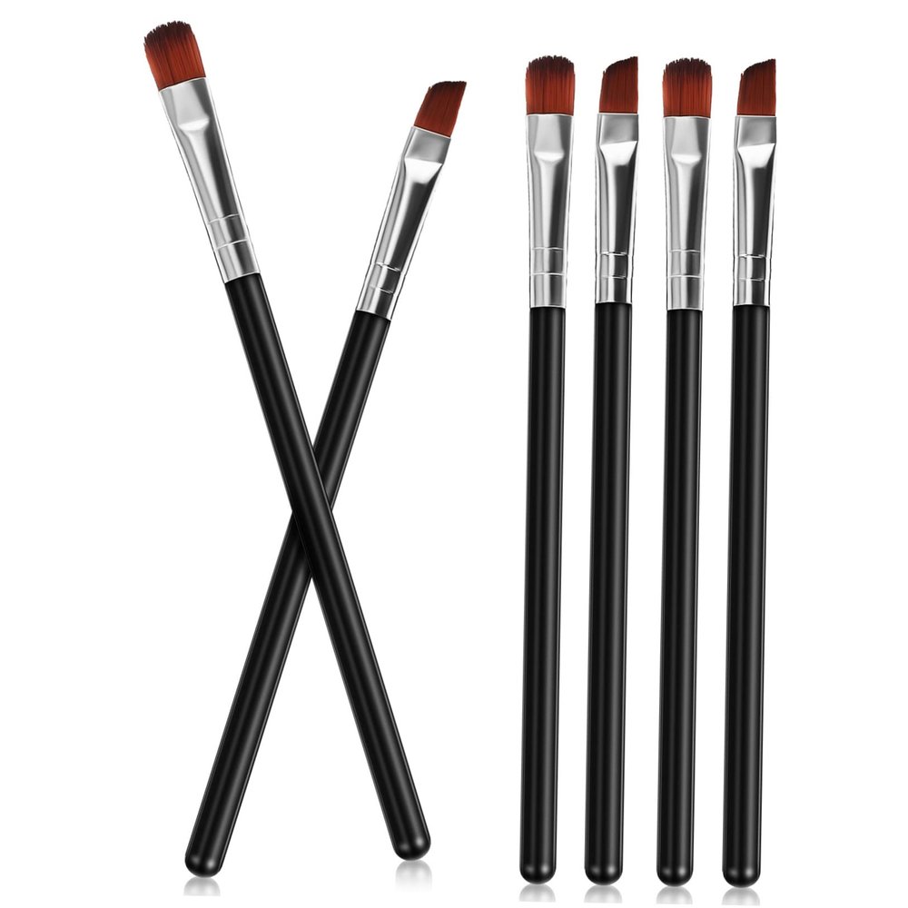 SKISUNO 6pcs Eyebrow Brush Angled Flat Eyebrow Tools for Precise Makeup Application for Travel and Everyday Use for Makeup