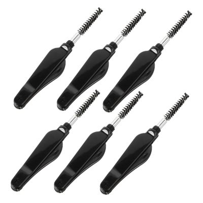 LALADEFIEE 6pcs Double-ended Eyelash and Eyebrow Combs Non-skid Handle for Everyday Makeup Application Compact Practical for Salon Home Use Black