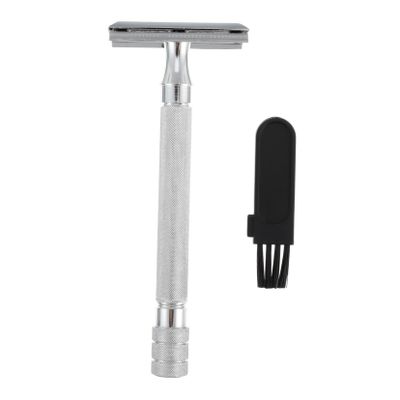 FRCOLOR Classic Metal Safety Razor for Men and Women Reusable Double Edge Razor Ergonomic Grip for Sustainable Grooming