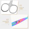 Baluue 2pcs Trimming Scissors for Eyebrow Nose Hair Beard Grooming Skin-Friendly Design for Use for Men and Women view 4