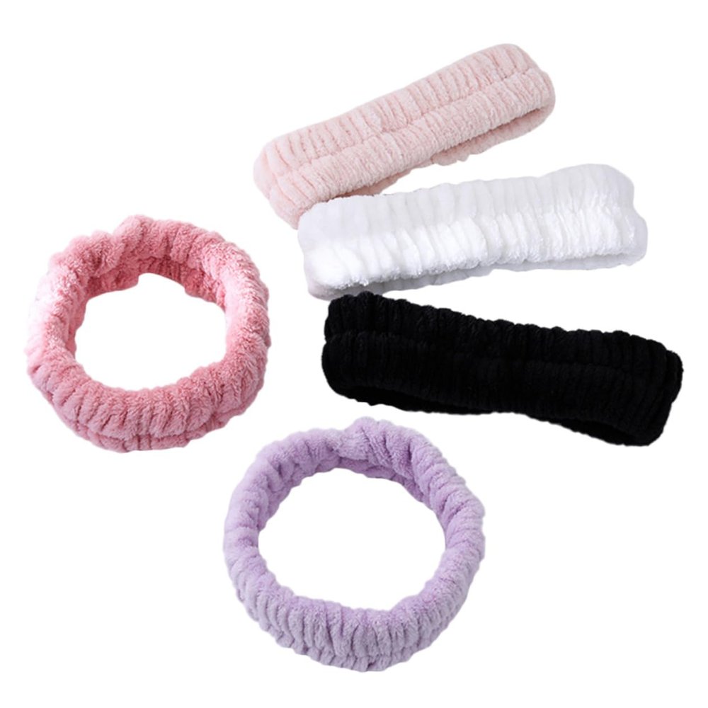 Healvian 5pcs Face Wash Headbands for Women Soft Makeup Hairbands for Skincare Shower and Face Masks