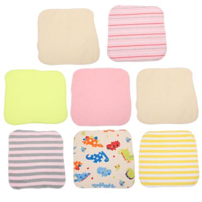 HAPINARY 8pcs Cotton Face and Hand Towels Soft and Absorbent Washcloths for Daily Use Random Colors for Bathing and Wiping Newborns