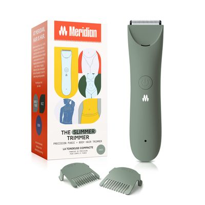 MERIDIAN Slimmer Trimmer Electric Razor for Women, Bikini Line & Pubic Hair Trimmer, Rechargeable & Waterproof, Painless, Flawless Shave for Sensitive Skin, Gentle, Quiet & Travel-Friendly, Sage