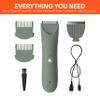 MERIDIAN Slimmer Trimmer  Electric Razor for Women, Bikini Line & Pubic Hair Trimmer, Rechargeable & Waterproof, Painless, Flawless Shave for Sensitive Skin, Gentle, Quiet & Travel-Friendly, Sage view 4