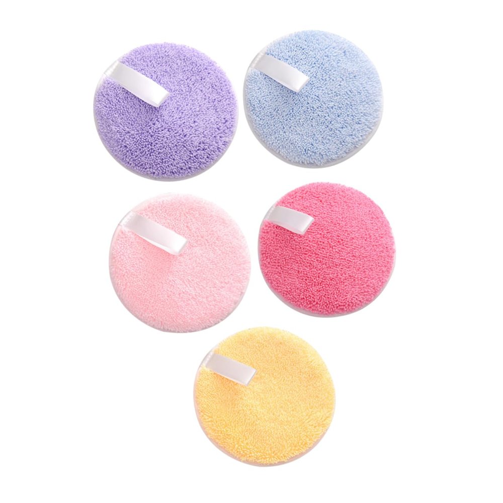IWOWHERO 5pcs Compact Powder Puff Makeup Accessory Women Face Washing Puff Cotton Rounds