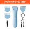 MERIDIAN Slimmer Trimmer  Electric Bikini Line & Pubic Hair Trimmer for Women, Body Hair Groomer for Intimate Areas, Legs & Underarms, Waterproof & Rechargeable, Sky view 4