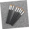 FOMIYES 10pcs Mini Makeup Brow Brushes Set with Wooden Handle Portable Cosmetic Supplies for Home Salon Shop Use Black view 3
