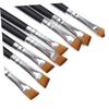 FOMIYES 10pcs Mini Makeup Brow Brushes Set with Wooden Handle Portable Cosmetic Supplies for Home Salon Shop Use Black view 4