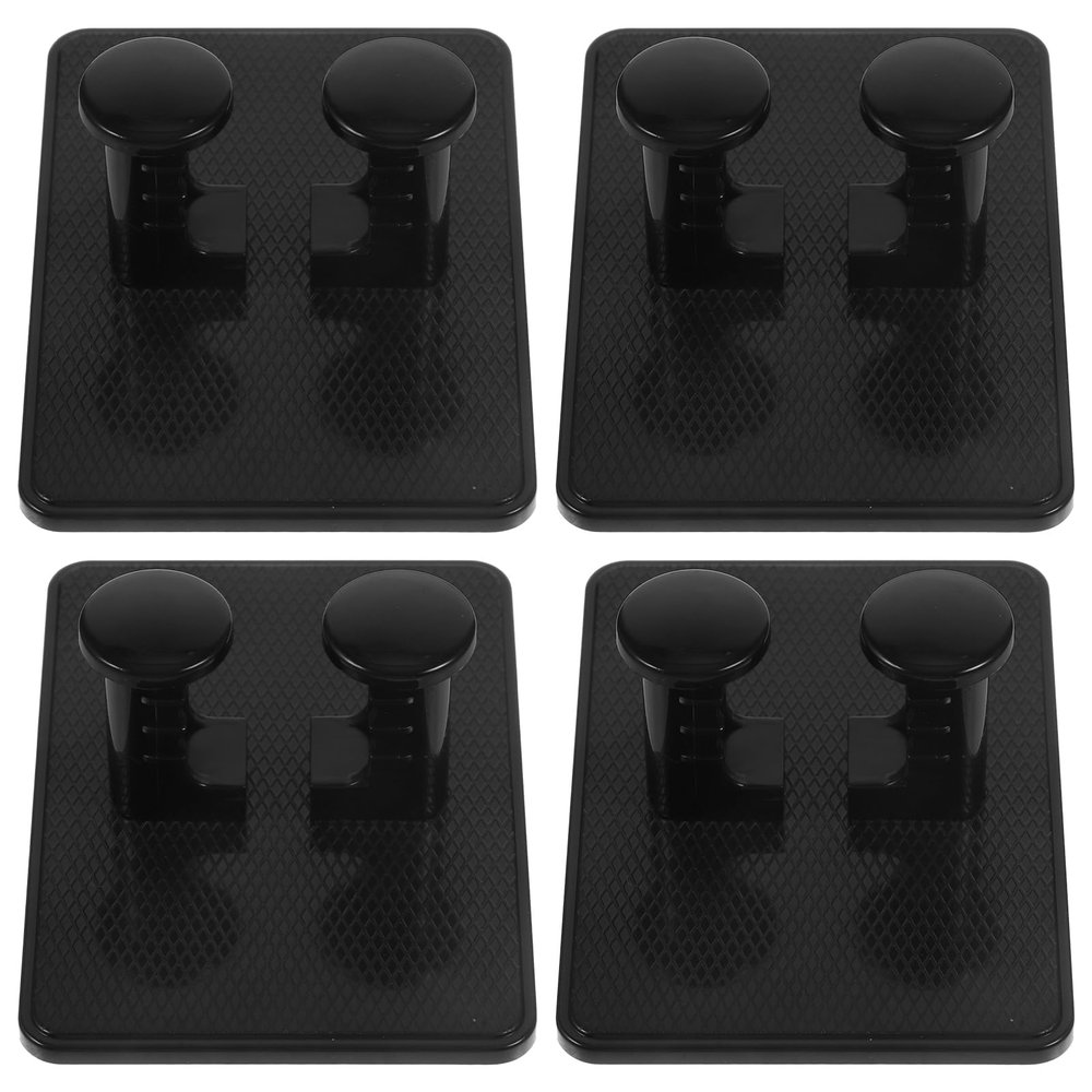 TOVINANNA 4pcs Shaving Stand Holder Bathroom Storage Rack Easy to Install Wall-mounted Organizer for Bathroom Black Design